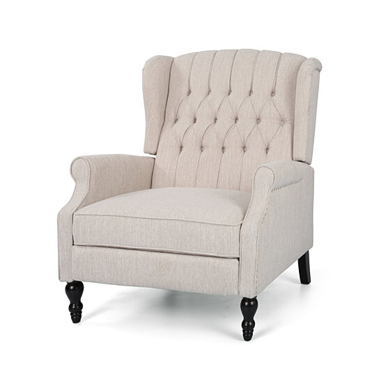 Salome Oversized Tufted Fabric Push Back Recliner